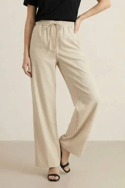 Beige Women Pants-447980118