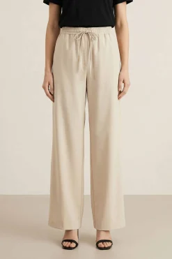 Beige Women Pants-447980118