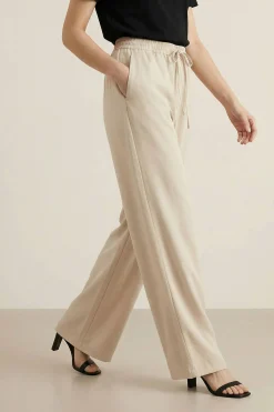 Beige Women Pants-447980118