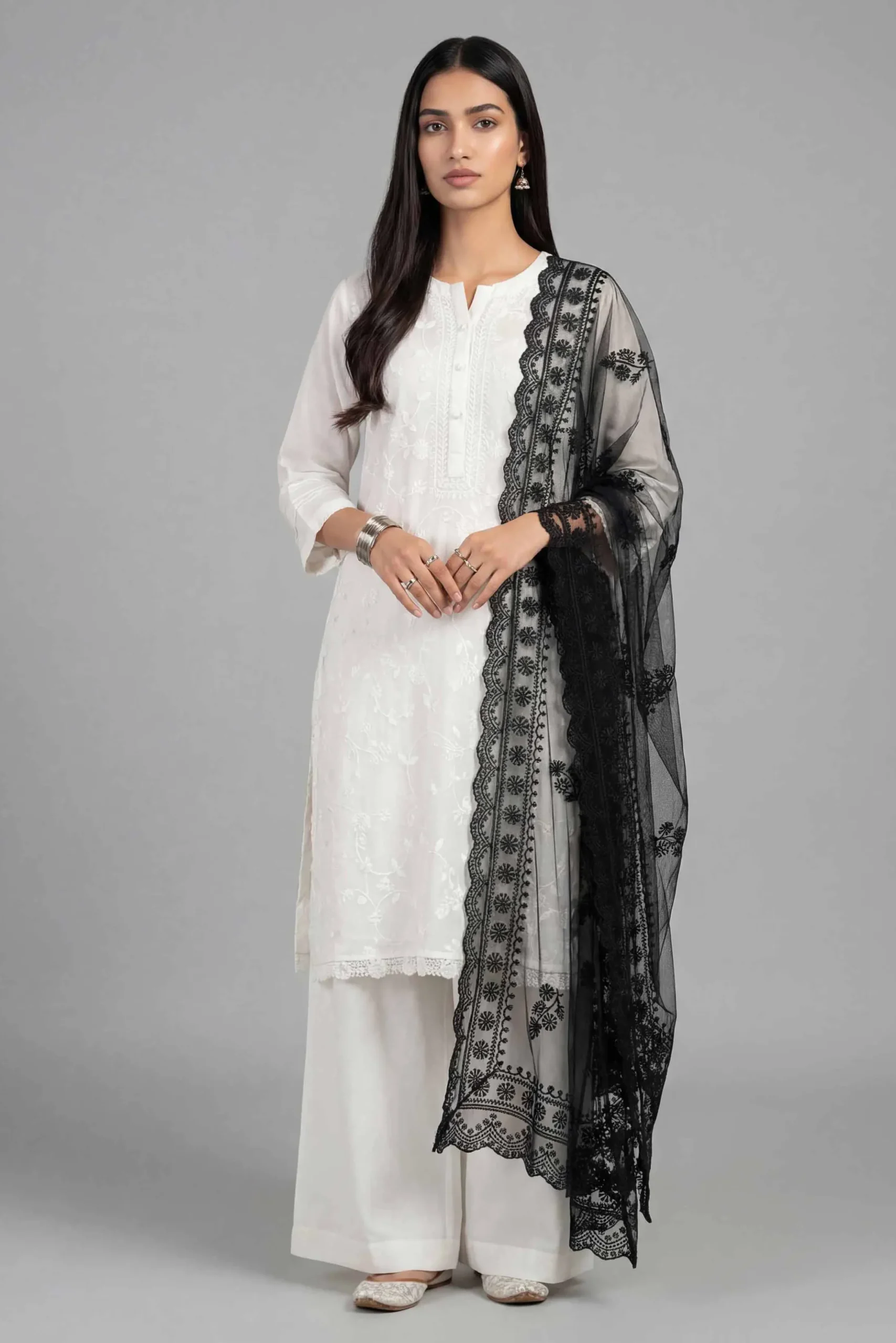 Embroidered Dupatta - KFE26-124