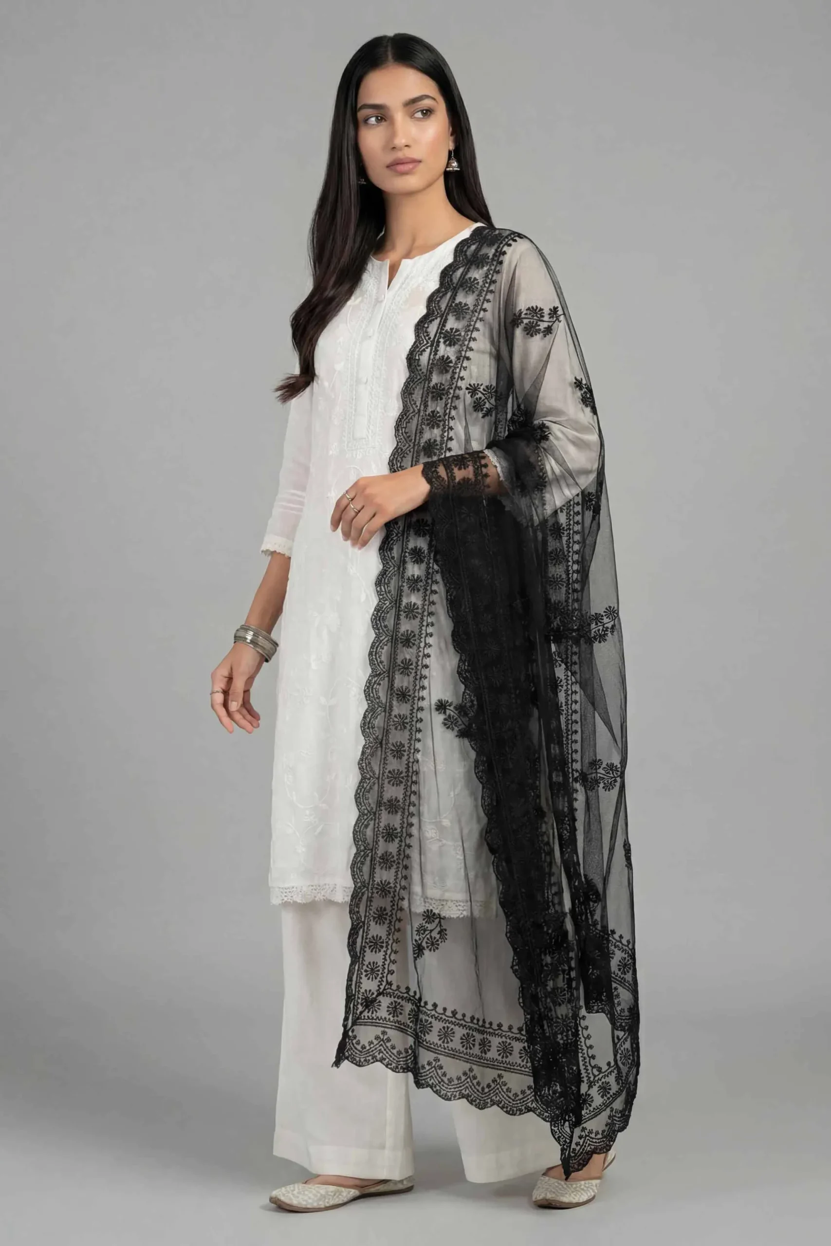 Embroidered Dupatta - KFE26-124