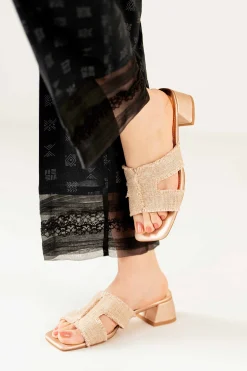 Khaki Block Heels-440632930