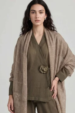 Khaki Women Scarf-447772130