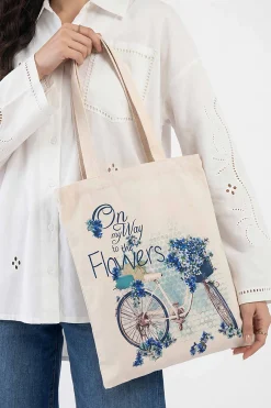 Off White Fabric Bag-448302107