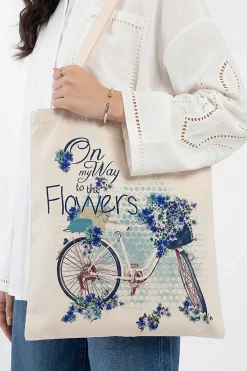 Off White Fabric Bag-448302107