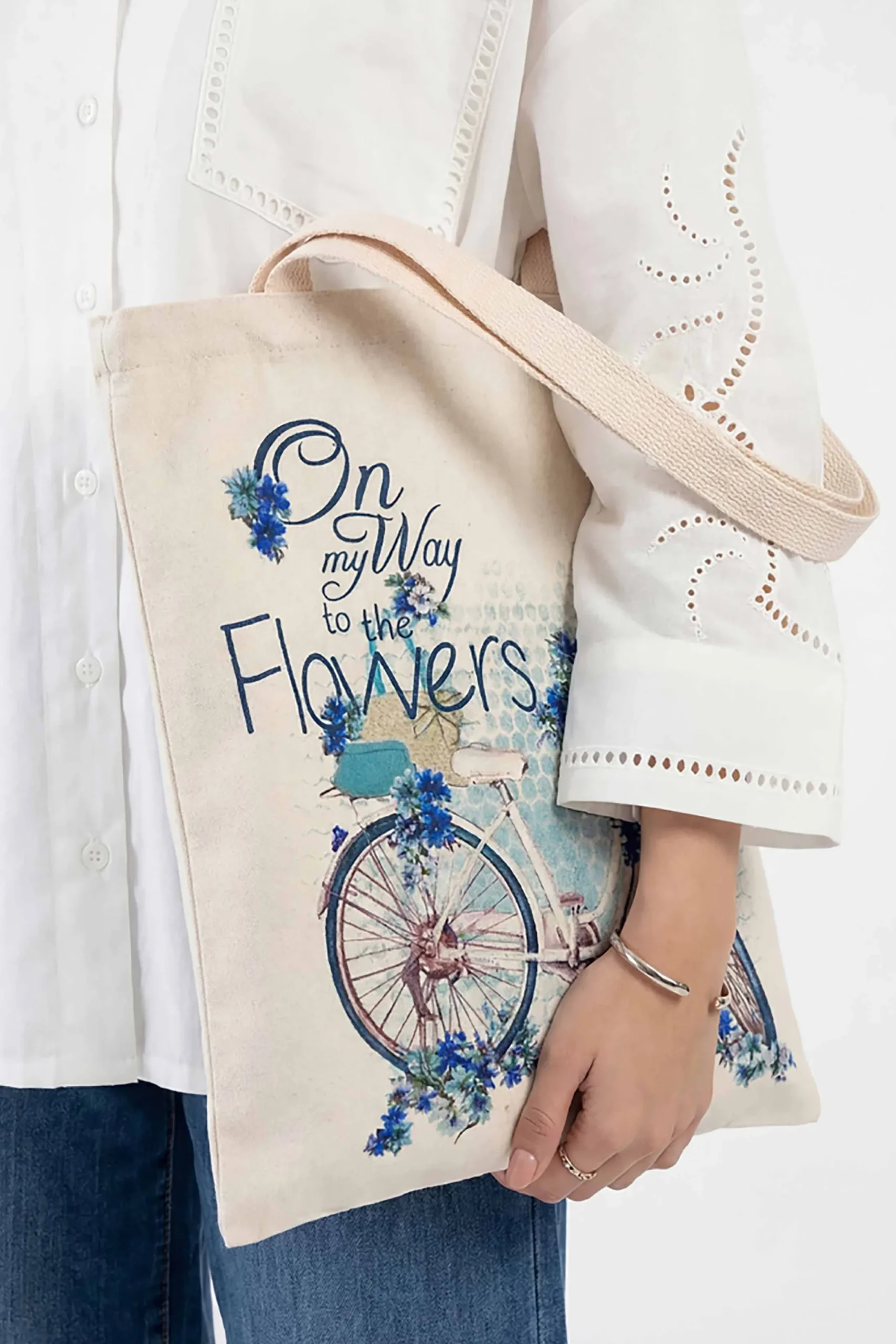 Off White Fabric Bag-448302107