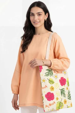 Off White Fabric Bag-448282107