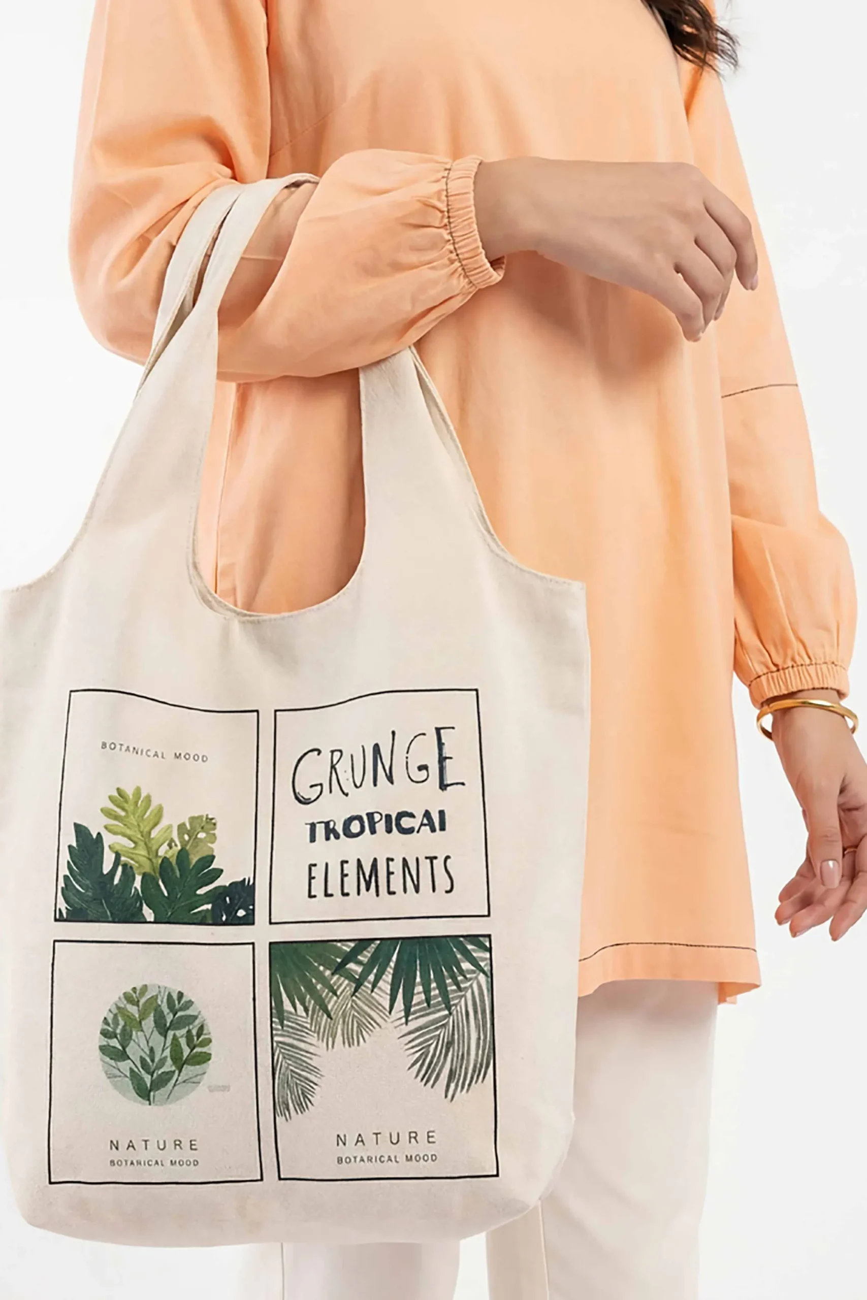 Off White Fabric Bag-448252107