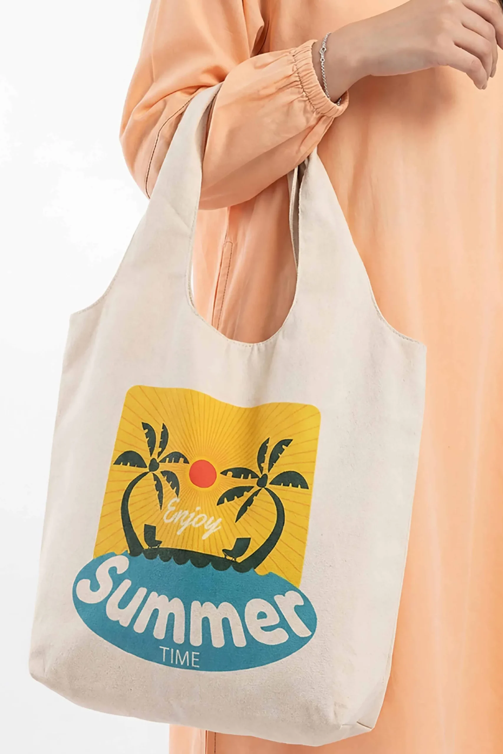 Off White Fabric Bag-448242107
