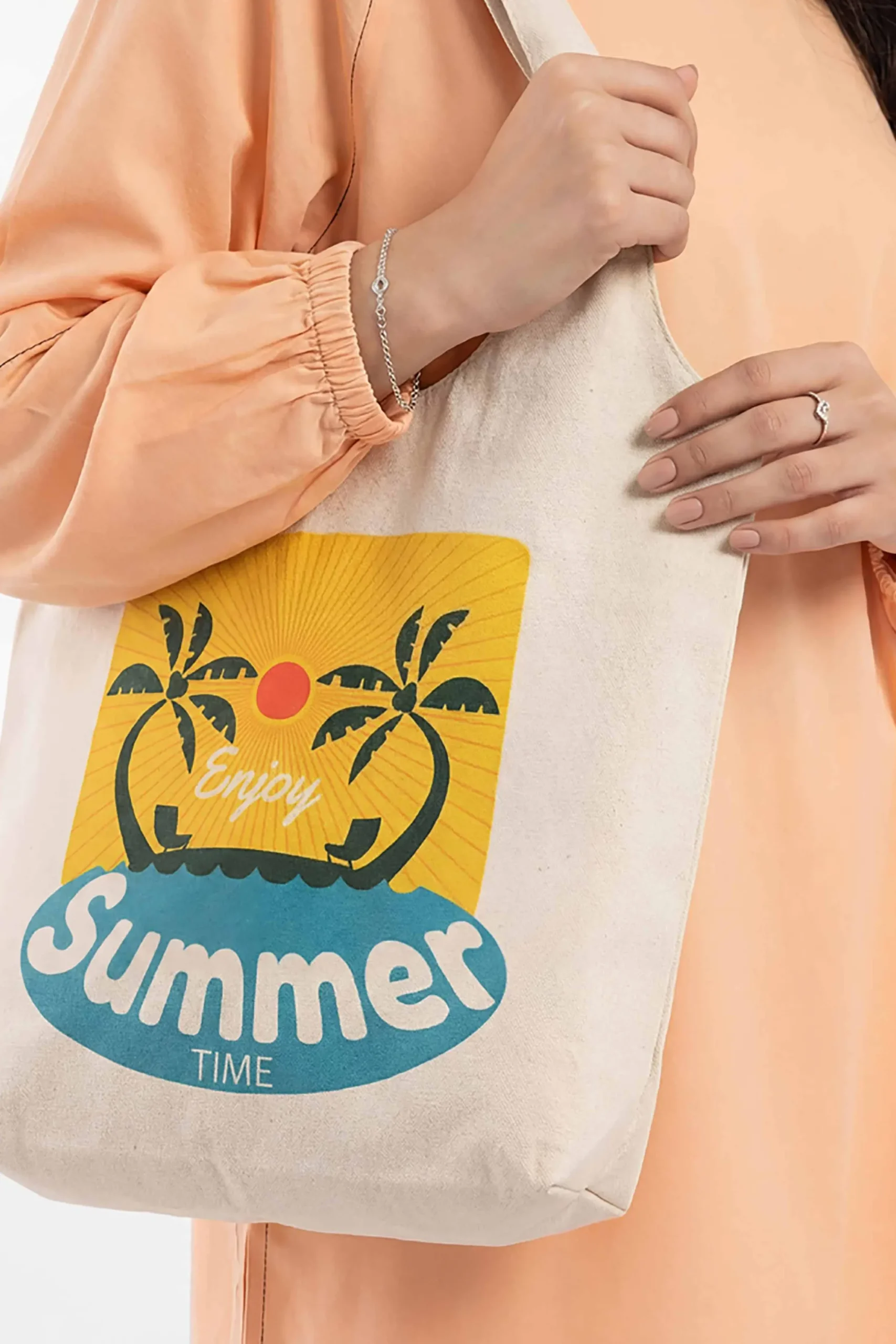 Off White Fabric Bag-448242107