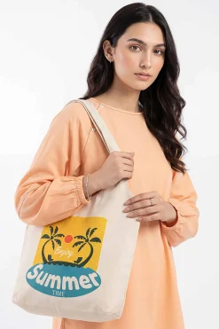 Off White Fabric Bag-448242107