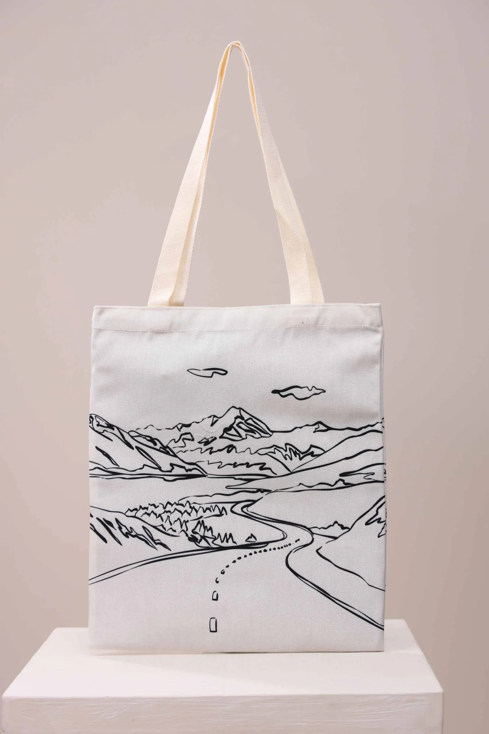 Off White Fabric Bag-443722107