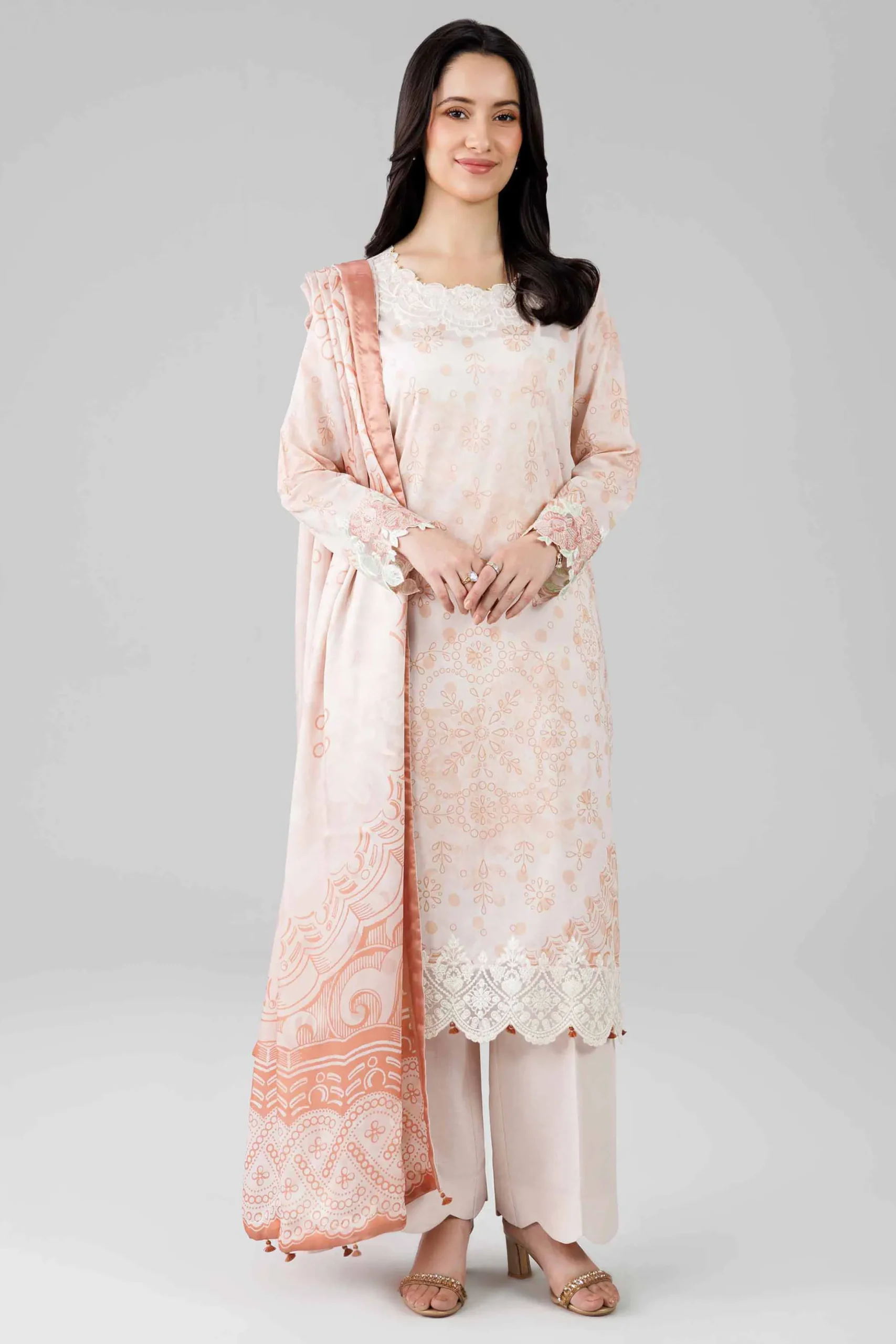 3 Piece - Digital Printed Embroidered Suit - 42601800