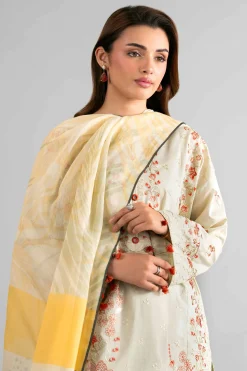 3 Piece - Digital Printed Embroidered Suit - 42601708