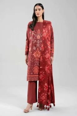 3 Piece - Digital Printed Embroidered Suit - 42601310