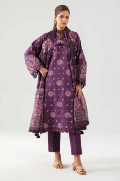 3 Piece - Digital Printed Embroidered Suit - 42502860