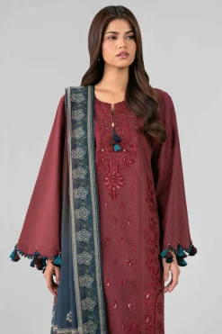 3 Piece - Digital Printed Embroidered Suit - 42601828