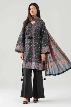 3 Piece - Digital Printed Embroidered Suit - 42502859