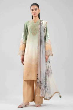 3 Piece - Digital Printed Embroidered Suit - 42601214