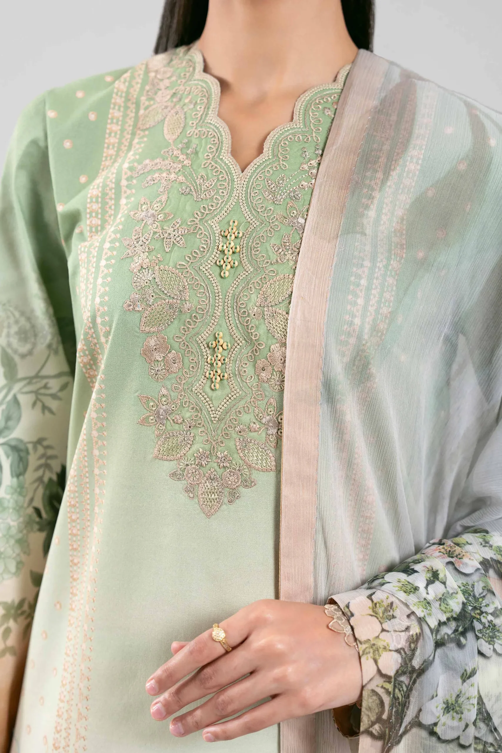 3 Piece - Digital Printed Embroidered Suit - 42601214