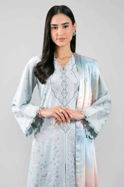 3 Piece - Digital Printed Embroidered Suit - 42601309