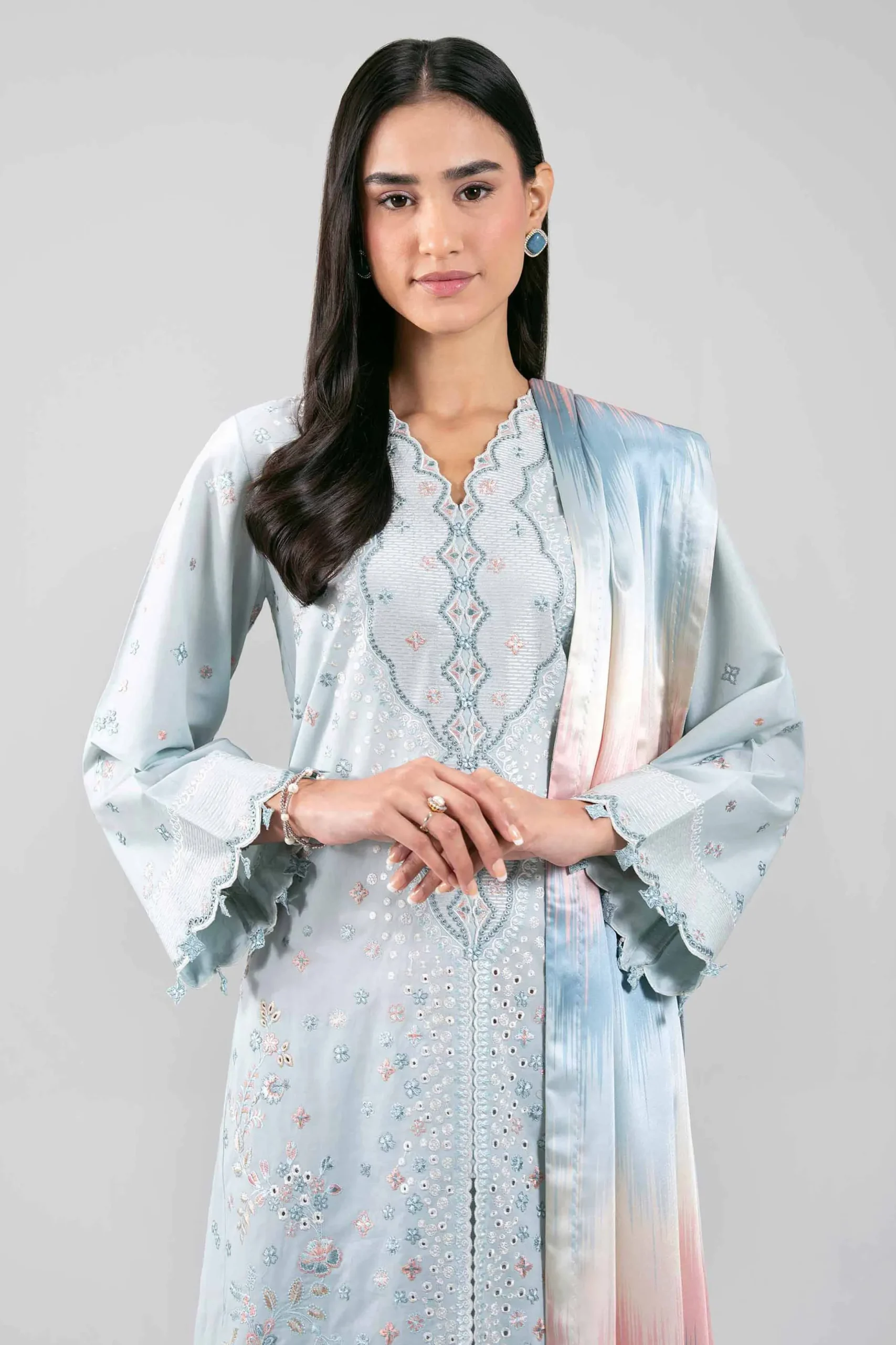 3 Piece - Digital Printed Embroidered Suit - 42601309