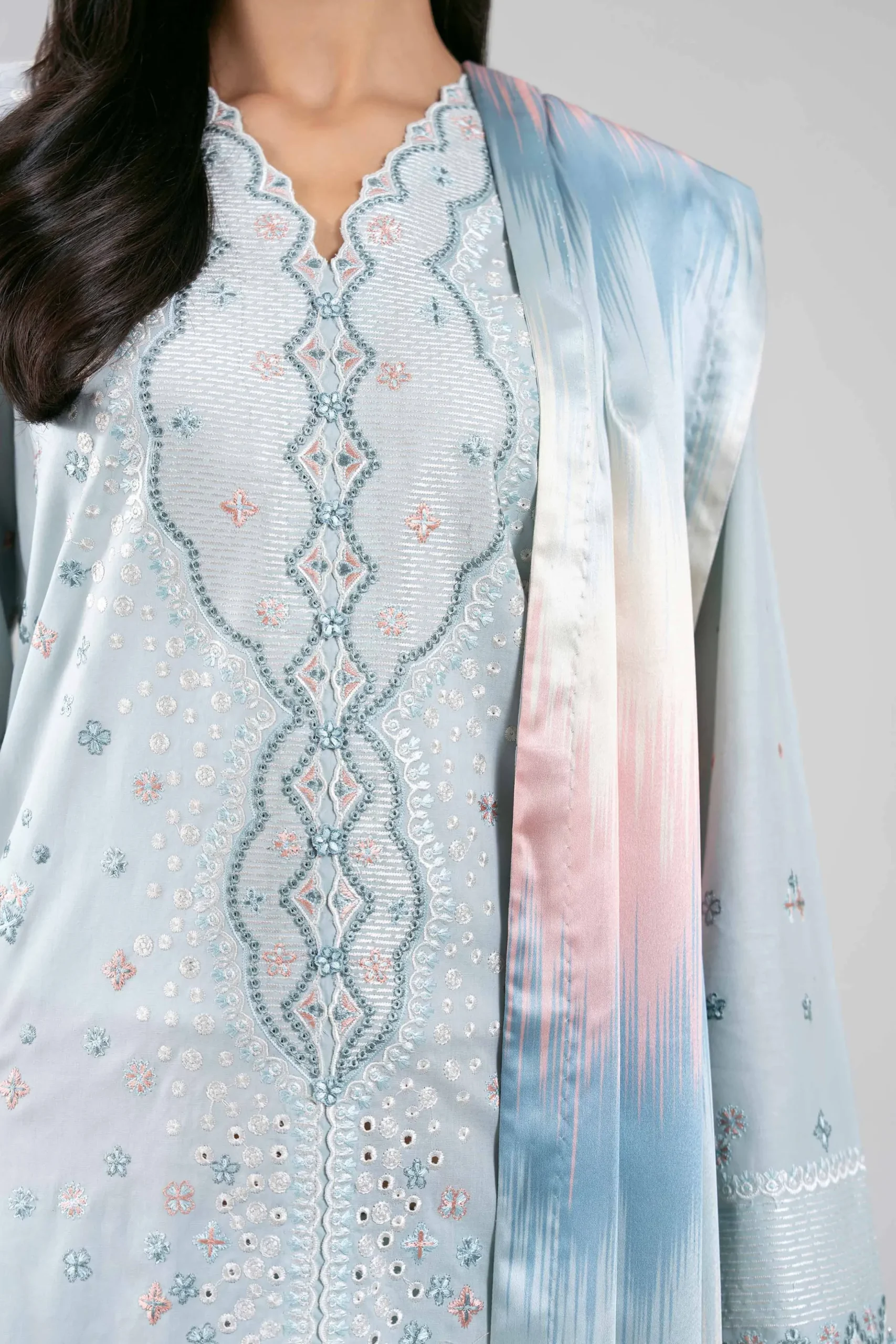 3 Piece - Digital Printed Embroidered Suit - 42601309