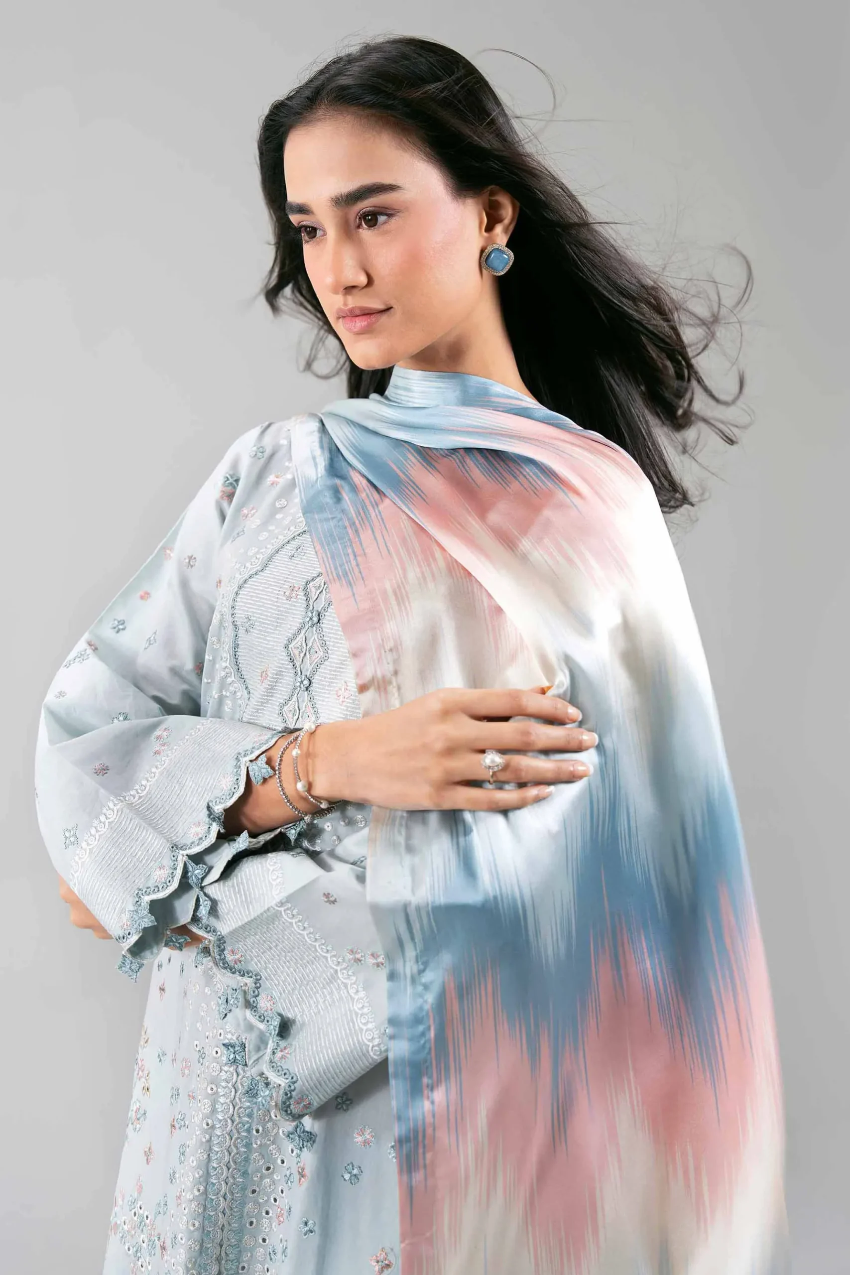 3 Piece - Digital Printed Embroidered Suit - 42601309