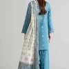 3 Piece - Digital Printed Embroidered Suit - 42601569