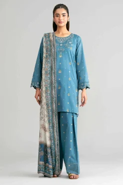 3 Piece - Digital Printed Embroidered Suit - 42601569