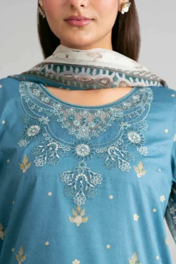 3 Piece - Digital Printed Embroidered Suit - 42601569