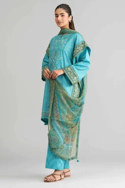 3 Piece - Digital Printed Embroidered Suit - 42601567