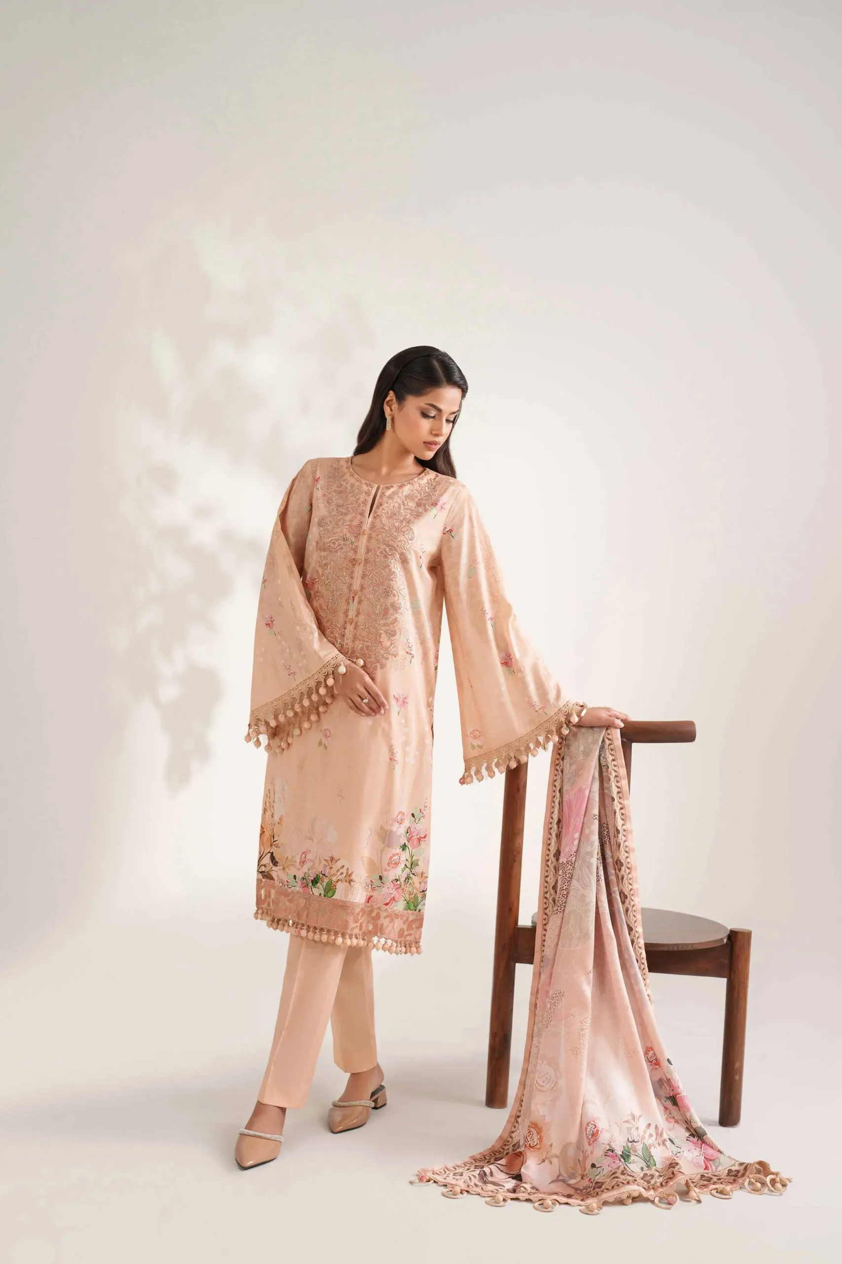 3 Piece - Digital Printed Embroidered Suit - 42502215
