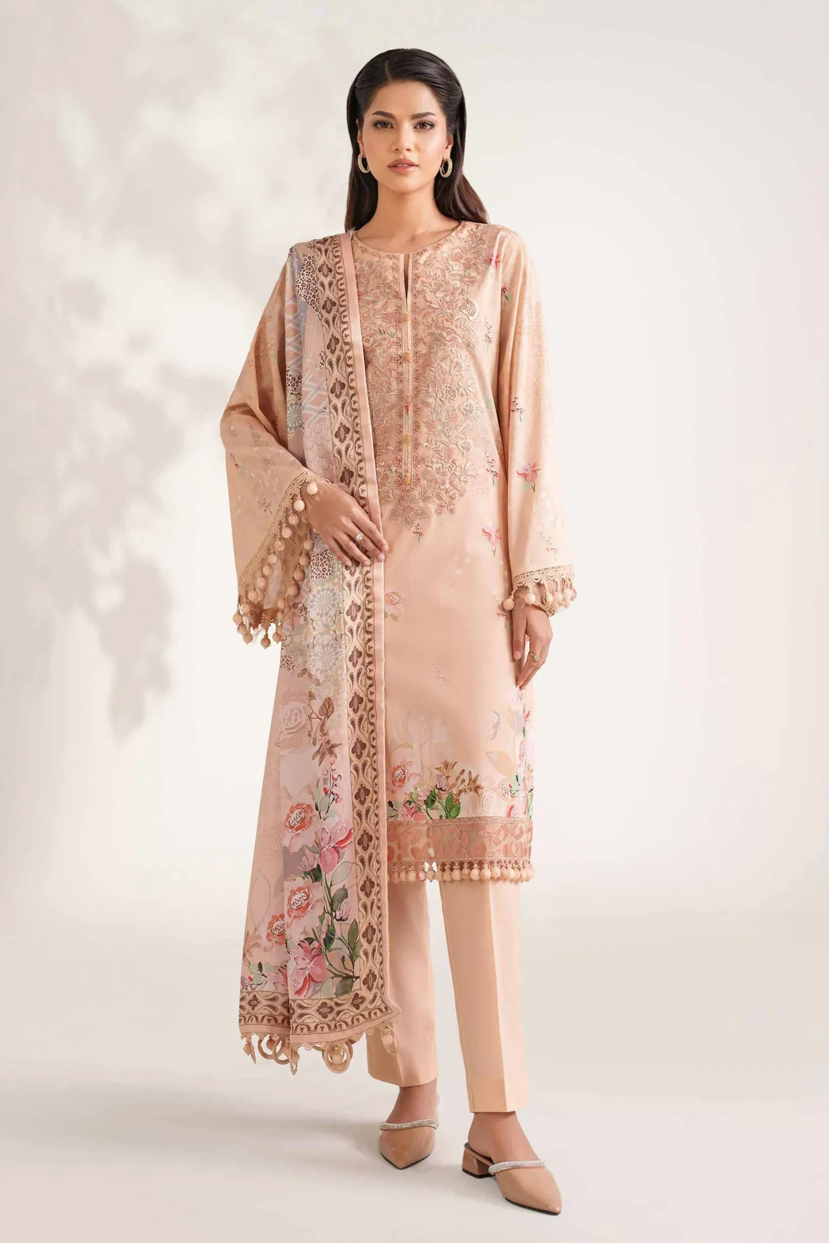 3 Piece - Digital Printed Embroidered Suit - 42502215