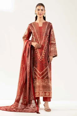 3 Piece - Digital Printed Embroidered Suit - 42501844