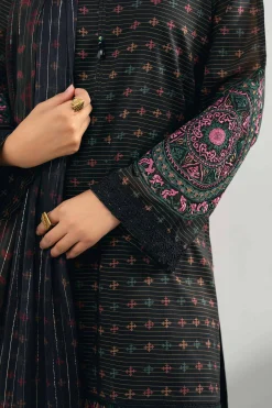 3 Piece - Digital Printed Embroidered Suit - 42502046