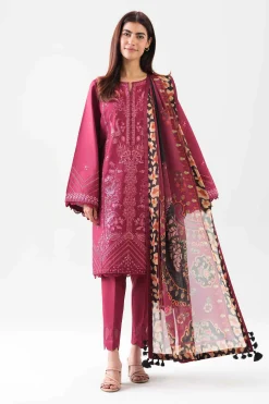 3 Piece - Digital Printed Embroidered Suit - 42601072
