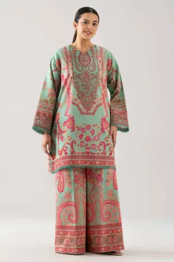 2 Piece - Digital Printed Embroidered Suit - 42601060