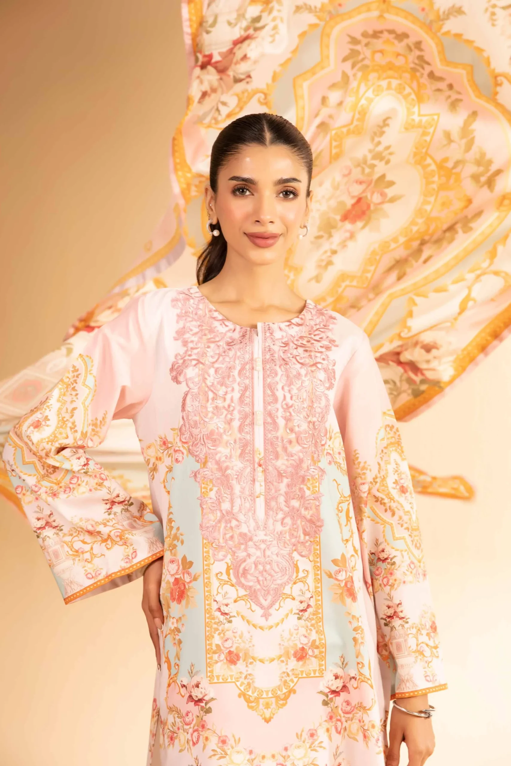 3 Piece - Digital Printed Embroidered Suit - 42501846