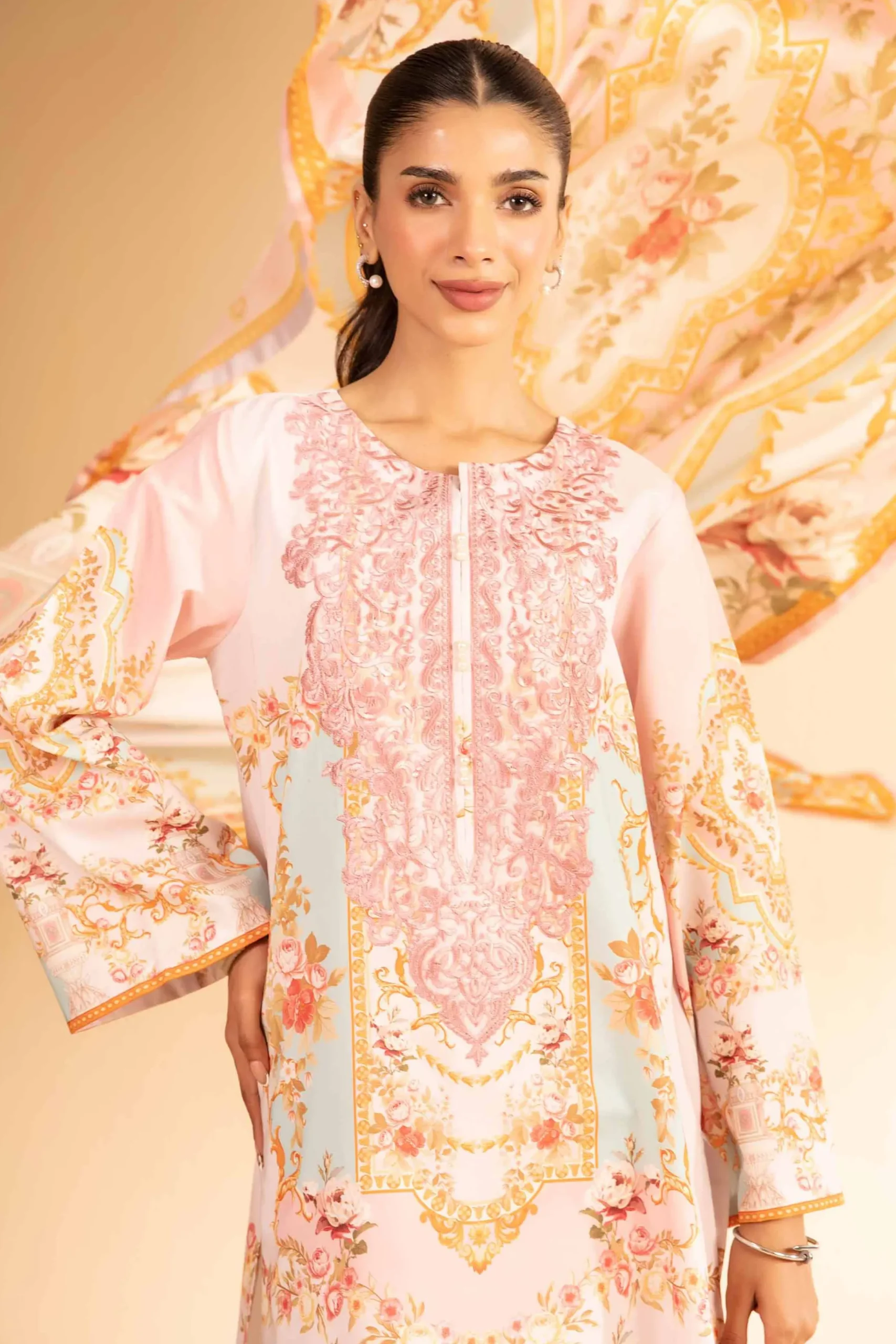 3 Piece - Digital Printed Embroidered Suit - 42501846