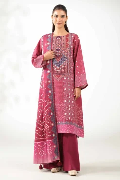 3 Piece - Digital Printed Embroidered Suit - 42502644