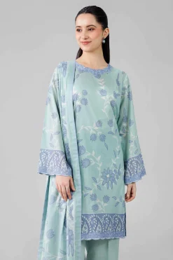 3 Piece - Digital Printed Embroidered Suit - 42601839