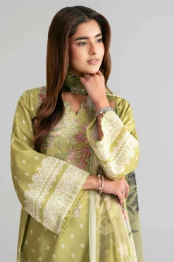 3 Piece - Digital Printed Embroidered Suit - 42601562