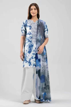 3 Piece - Digital Printed Embroidered Suit - 42601213