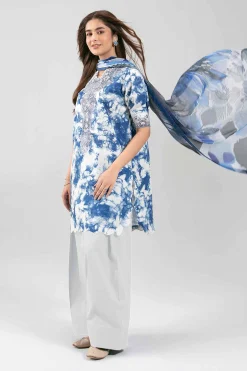 3 Piece - Digital Printed Embroidered Suit - 42601213