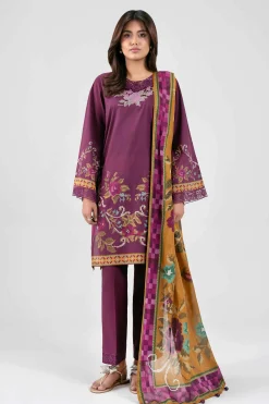 3 Piece - Digital Printed Embroidered Suit - 42601462