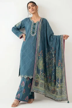 3 Piece - Digital Printed Embroidered Suit - 42601358