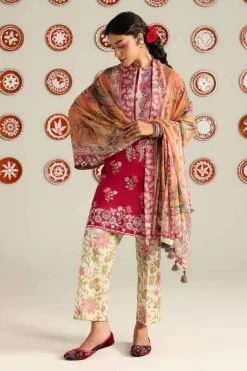 3 Piece - Digital Printed Embroidered Suit - 42601916