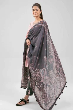 3 Piece - Digital Printed Embroidered Suit - 42601363