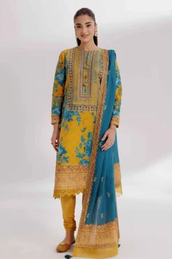 3 Piece - Digital Printed Embroidered Suit - 42502213